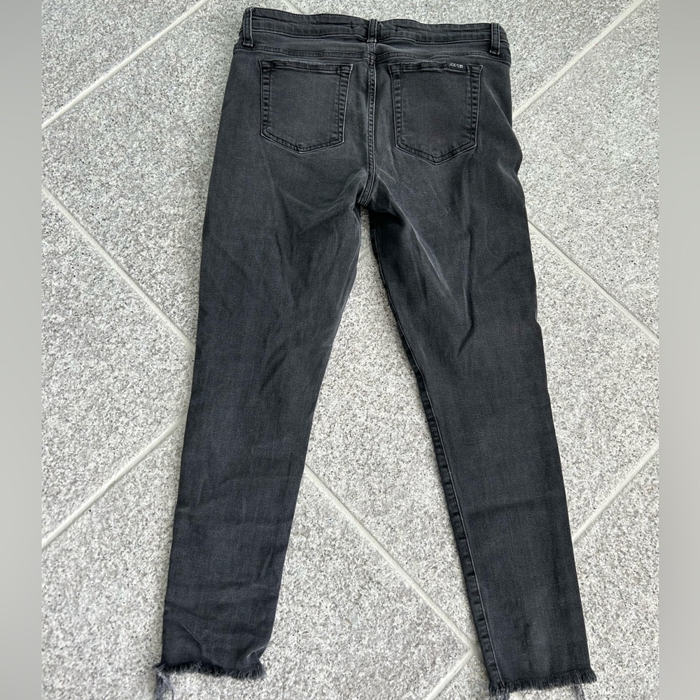 Joes Womens Jeans Pants 32 Skinny Black Denim Stretch High Rise Distressed Ankle